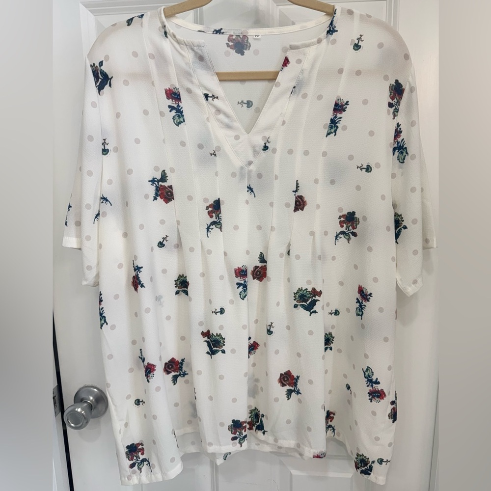 Floral Print V-Neck Women's Top